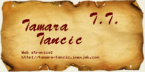 Tamara Tančić vizit kartica